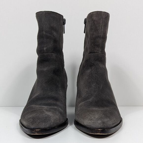 Vince Mavis Wedge Ankle Boots Charcoal Gray Suede Women's 7 - Picture 2 of 9